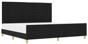 Estrutura de Cama de Tecido Preto vidaXL 200x200 cm