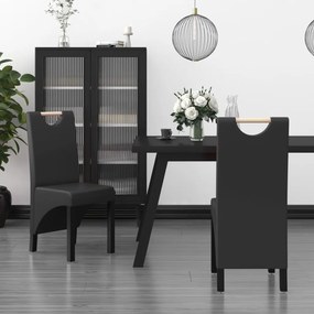 vidaXL Cadeiras de jantar 2 pcs couro artificial preto