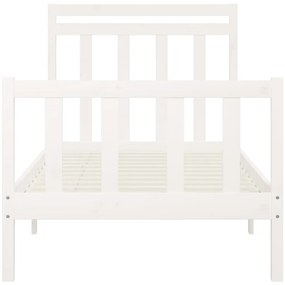 Estrutura de cama 100x200 cm pinho maciço branco