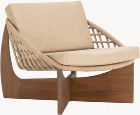 Cadeira de jardim em madeira de teca com estofos Nathalie