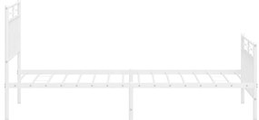Estrutura de cama com cabeceira e pés 90x190 cm metal branco