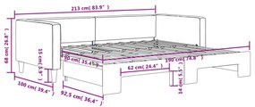 Sofá-cama com gavetão 90x190 cm tecido cinzento-escuro