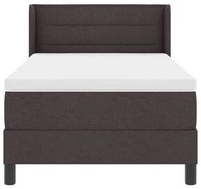 Cama Box Marrom Escuro 90 x 200 cm Tecido e Espuma