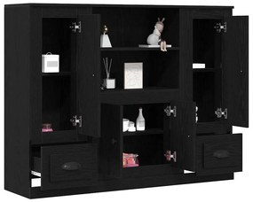 Highboard vidaXL Preto Carvalho 132x35,5x103,5 cm Madeira Engenharia