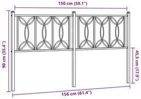 Cabeceira de cama 150 cm metal branco