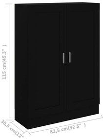 Estante 82,5x30,5x115 cm derivados de madeira preto