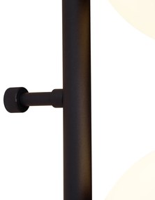Candeeiro de Parede de Design Preto com Vidro Fosco 3-Luzes - Vertical Design