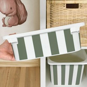 Autocolante para caixa IKEA TROFAST - Riscas verdes e brancas