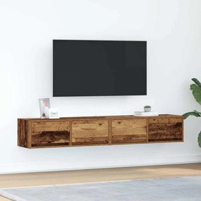vidaXL Móveis de TV 2pcs 80x31x25,5cm deriv. madeira madeira velha