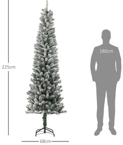 Árvore de Natal 225 cm Árvore de Natal Artificial com 220 Luzes LED de Duas Cores 519 Ramos e Suporte de Aço  Verde