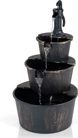 Fonte de Jardim de Três Níveis, 52 x 60 x 92,5 cm, Fluxo Regulável, Bronze