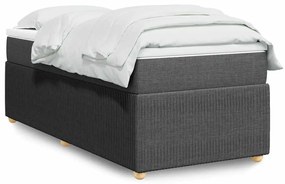 vidaXL Cama com molas/colchão 90x200 cm tecido cinzento-escuro