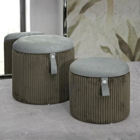 PUFE COM ARMAZENAMENTO BOLZANO 2 PEÇAS Ø 38X38-32X28 CM VERDE