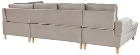 Sofá-cama em veludo creme 4 lugares LERUM Beliani