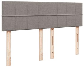 Cama com molas/colchão 140x200 cm tecido castanho-acinzentado