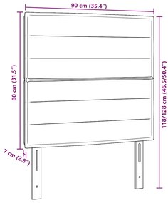 Cabeceira LED Design Linhas Cinza Claro 90 cm Tecido