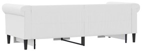 Sofá-cama com gavetão 90x200 cm couro artificial branco
