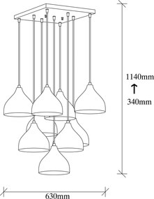 Candeeiro Chandelier Tattoo – Dourado – 63 x 63 cm