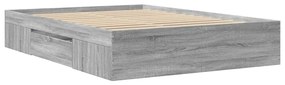 Estrutura de cama 135x190 cm derivados de madeira cinza sonoma