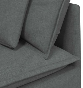 Módulo de sofá canto com almofadas 100 cm cinzento-escuro