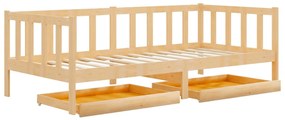 Sofá-cama com gavetas 90x200 cm pinho maciço
