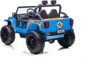 Jipe elétrico para Crianças 24V 4x4 Jeep Monster Rodas de espuma EVA, assento Couro ecológico Azul