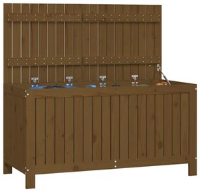 Caixa de arrumação jardim 121x55x64cm pinho maciço castanho-mel