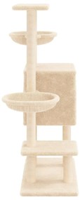 Árvore para gatos c/ postes arranhadores sisal 117 cm cor creme