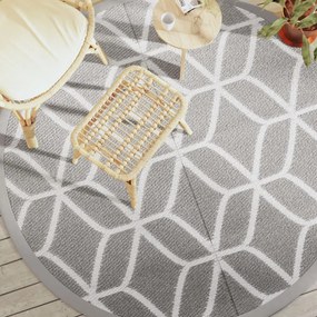 Tapete de exterior Ø200 cm ARAKIL PP cinzento