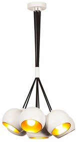 Chandelier Sivani – Branco e Dourado – Diâmetro 45 cm x Altura 108 cm