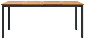 Mesa de Jardim vidaXL 180x90x75 cm em Madeira de Acácia Sólida e Metal