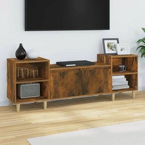 vidaXL Móvel de TV 160x35x55 cm derivados de madeira carvalho fumado