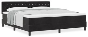Cama Box Spring com Colchão vidaXL Preto Super King Veludo