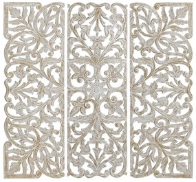 Decoração de Parede Dkd Home Decor Branco Ferro Madeira Mdf (40 X 2 X 120 cm)