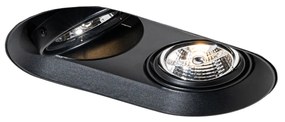 Foco embutido redondo preto GU10 70mm 2-luzes - Hubs Moderno