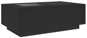 Mesa de centro luzes LED Infinity 116x69x40 cm preto