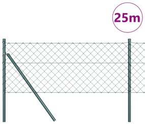 Cerca de Cadeia Conjunto de 2 Verde Metal 0,8 x 25 m Durável