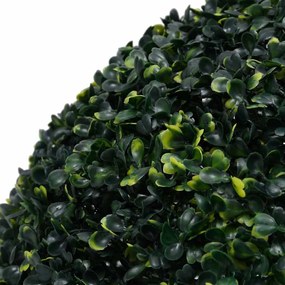 Bolas artificiais de buxo com luzes LED 2 pcs verde 52 cm