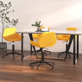 vidaXL Cadeiras de jantar giratórias 4 pcs veludo amarelo mostarda