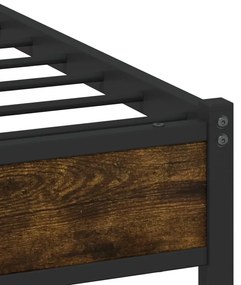 Estrutura de cama sem colchão 90x190 cm metal carvalho fumado