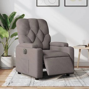 vidaXL Poltrona elétrica reclinável tecido cinzento-acastanhado