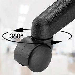 Banco giratória em 360° com rodas em couro sintético Ø35 x 48 x 46-60 cm Azul