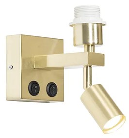 Candeeiro de parede moderno em latão com luz de leitura - Brescia