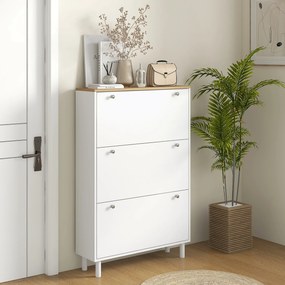 Sapateira, Armário para Calçado, 80 x 23,5 x 121 cm, Capacidade para 24 Pares, Branco