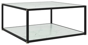vidaXL Mesa de centro 80x80x35 cm vidro temperado branco