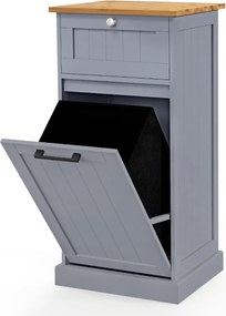 Armário para roupa suja com cesto para roupa suja e gaveta Lavandaria para casa de banho 40 x 37 x 82 cm Cinzento