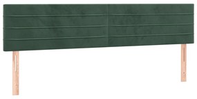 Cama boxspring com colchão 120x190 cm veludo verde-escuro