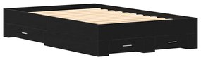 Cama com Gavetas vidaXL Carvalho Preto 120x190 cm Madeira de Engenhari