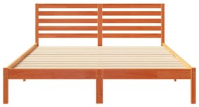 Estrutura da Cama com cabeceira Castanho-mel 160 x 220 cm