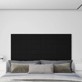 vidaXL Painel de parede 12 pcs 90x15 cm veludo 1,62 m² preto
